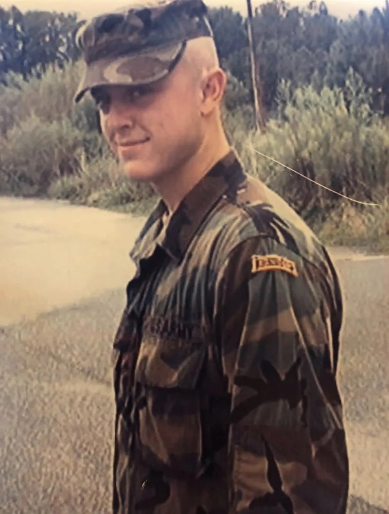Brayson Verzella in U.S. Army uniform in the early 2000s
